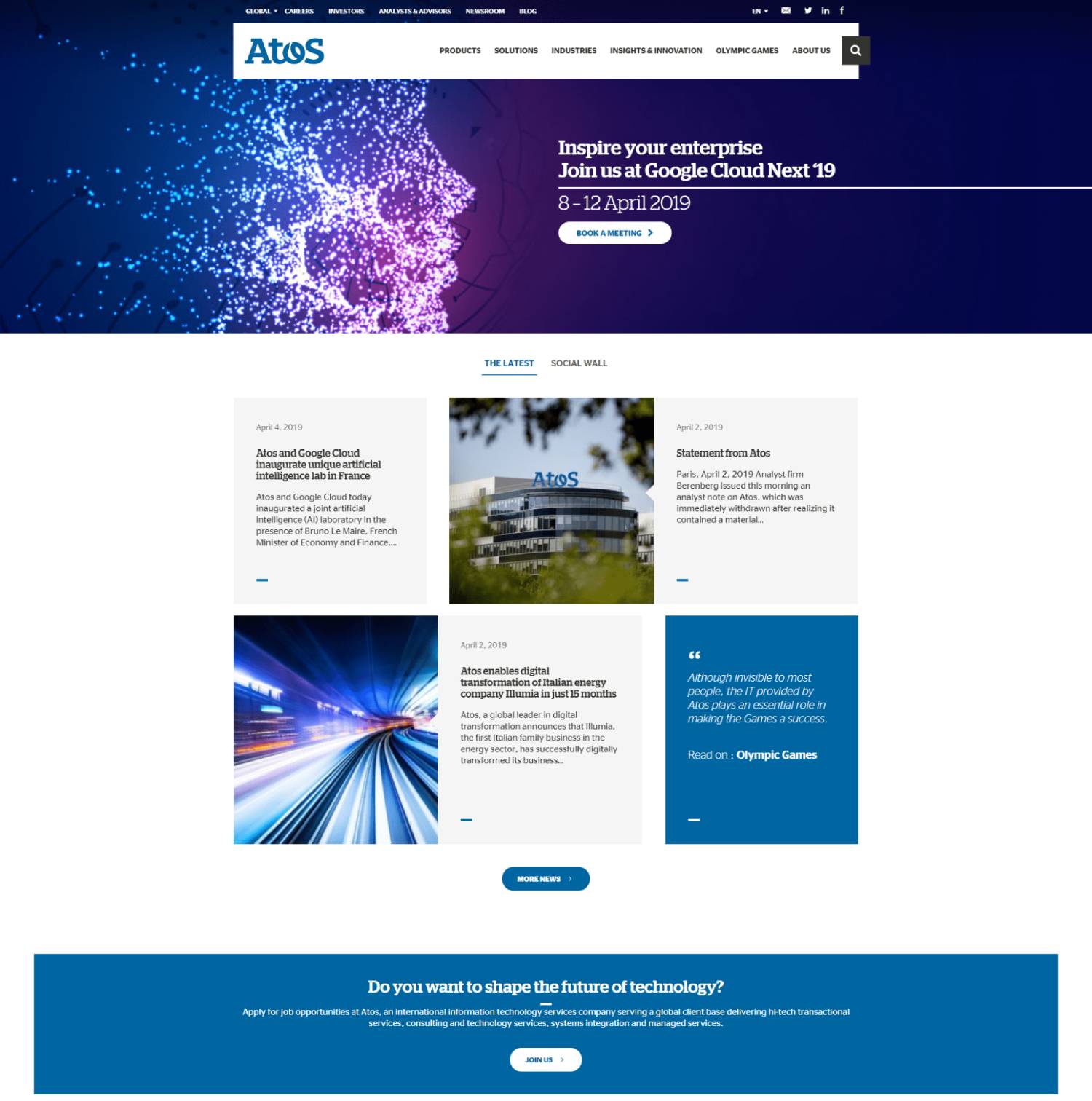 Previous Technology Website Design Example