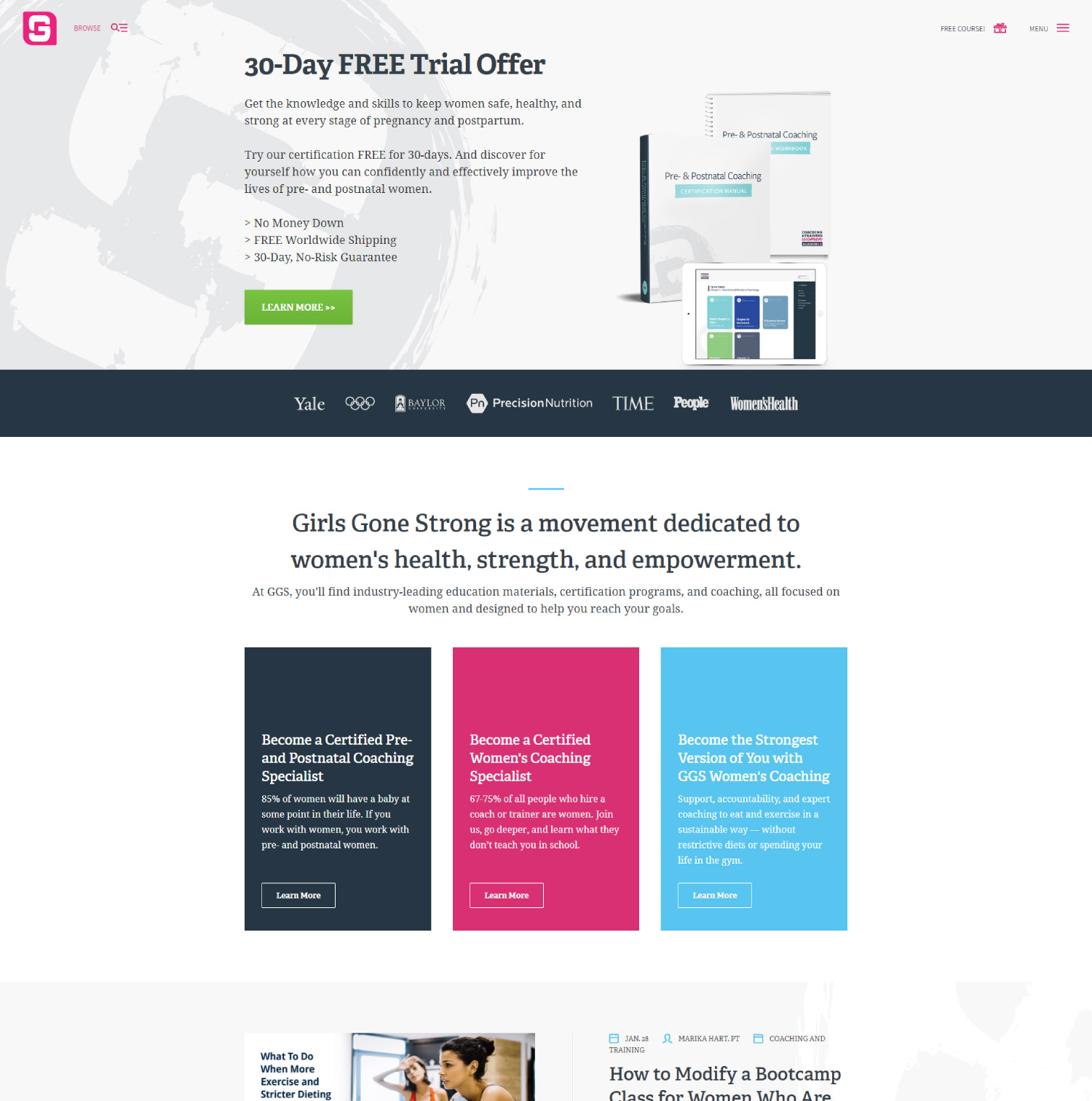 Previous Health & Fitness Website Design Example