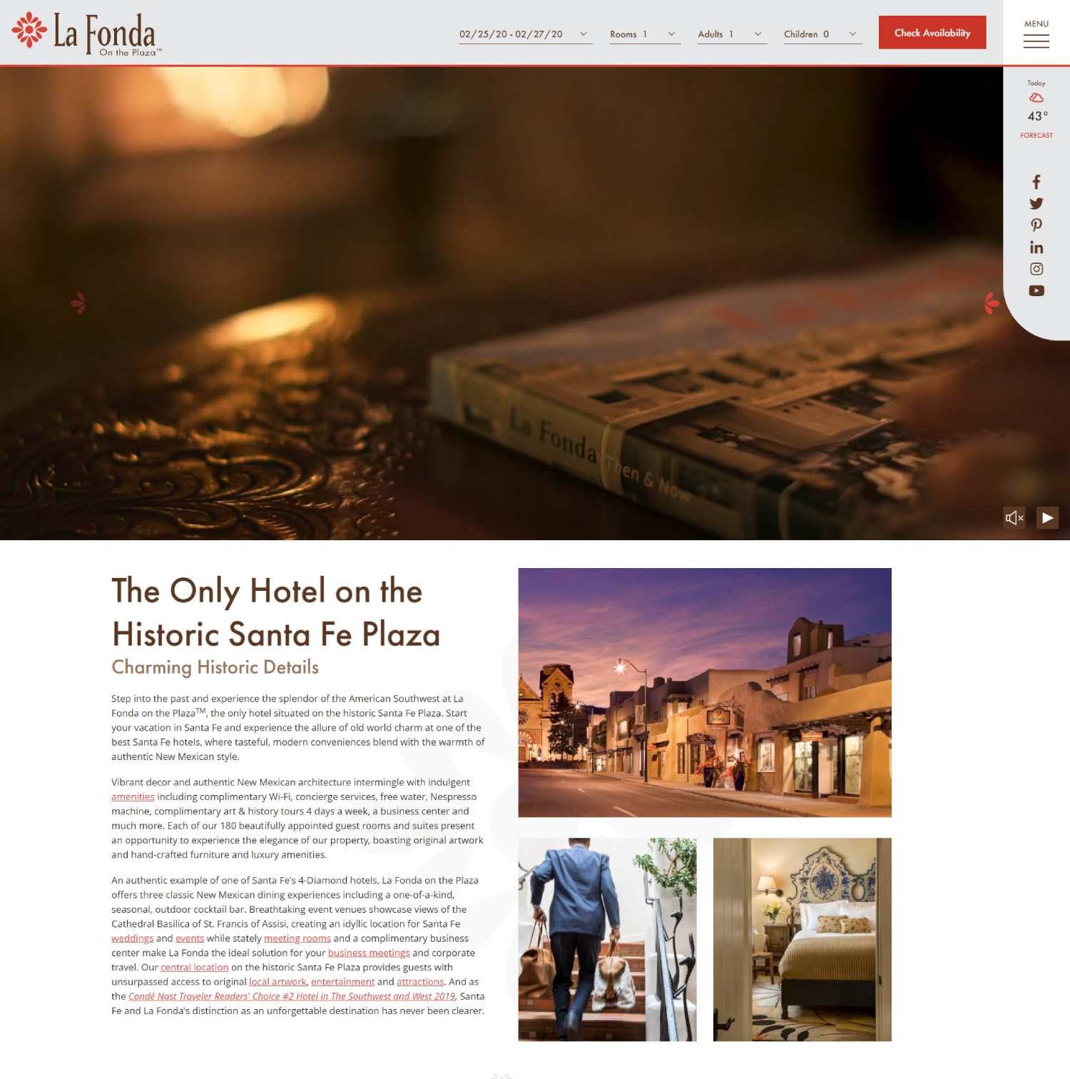 Previous Hotel Website Design Sample