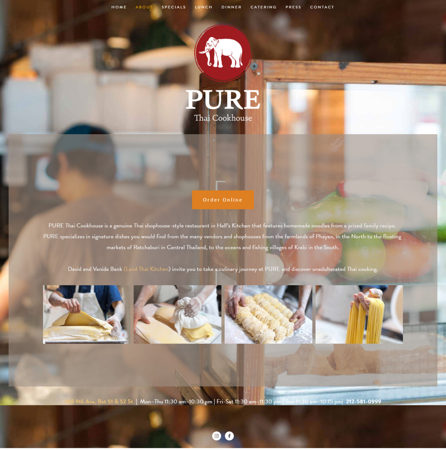 Previous Thai Restaurant Website Design Sample