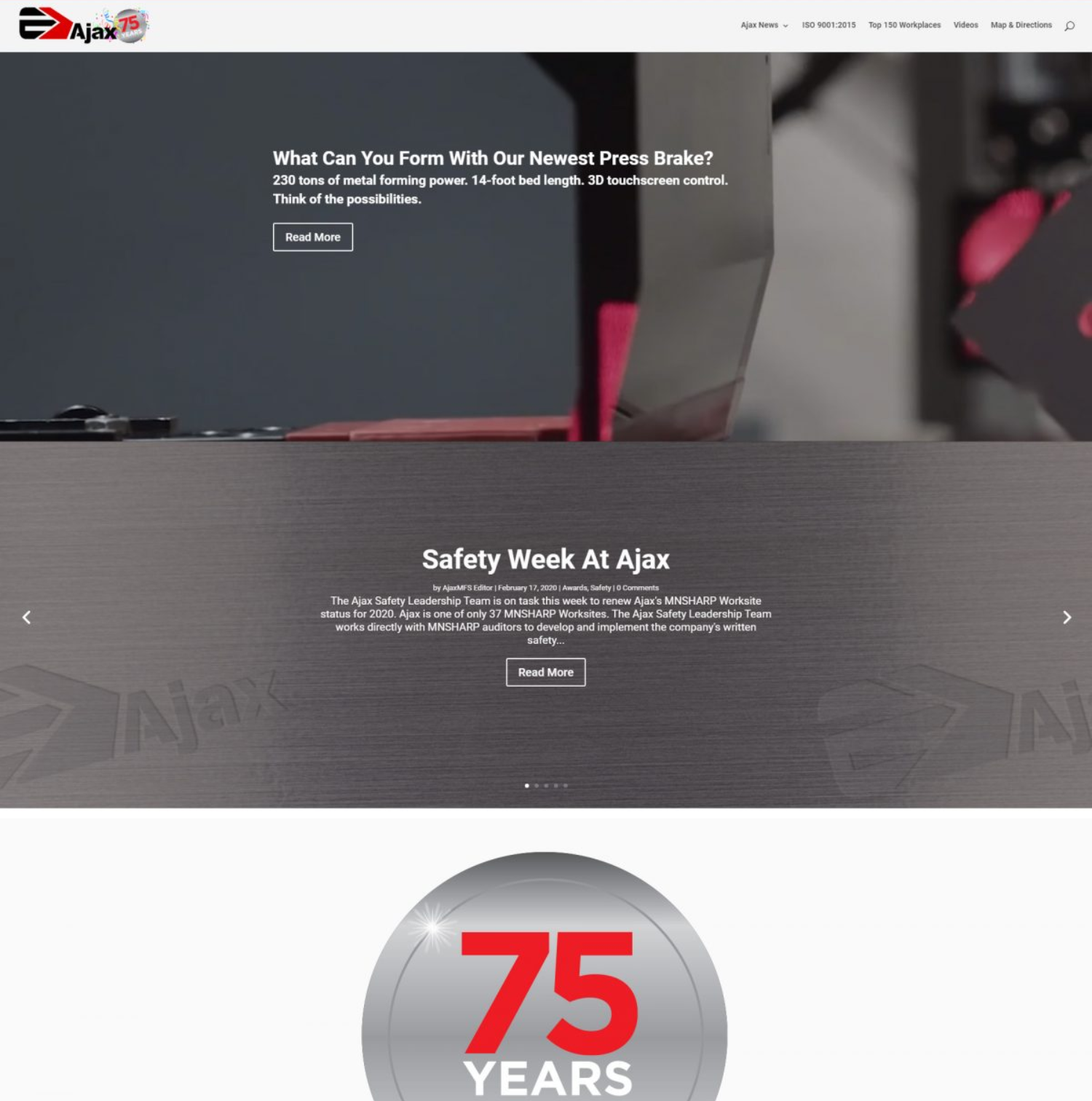 Previous Metal Manufacturing Website Design Sample