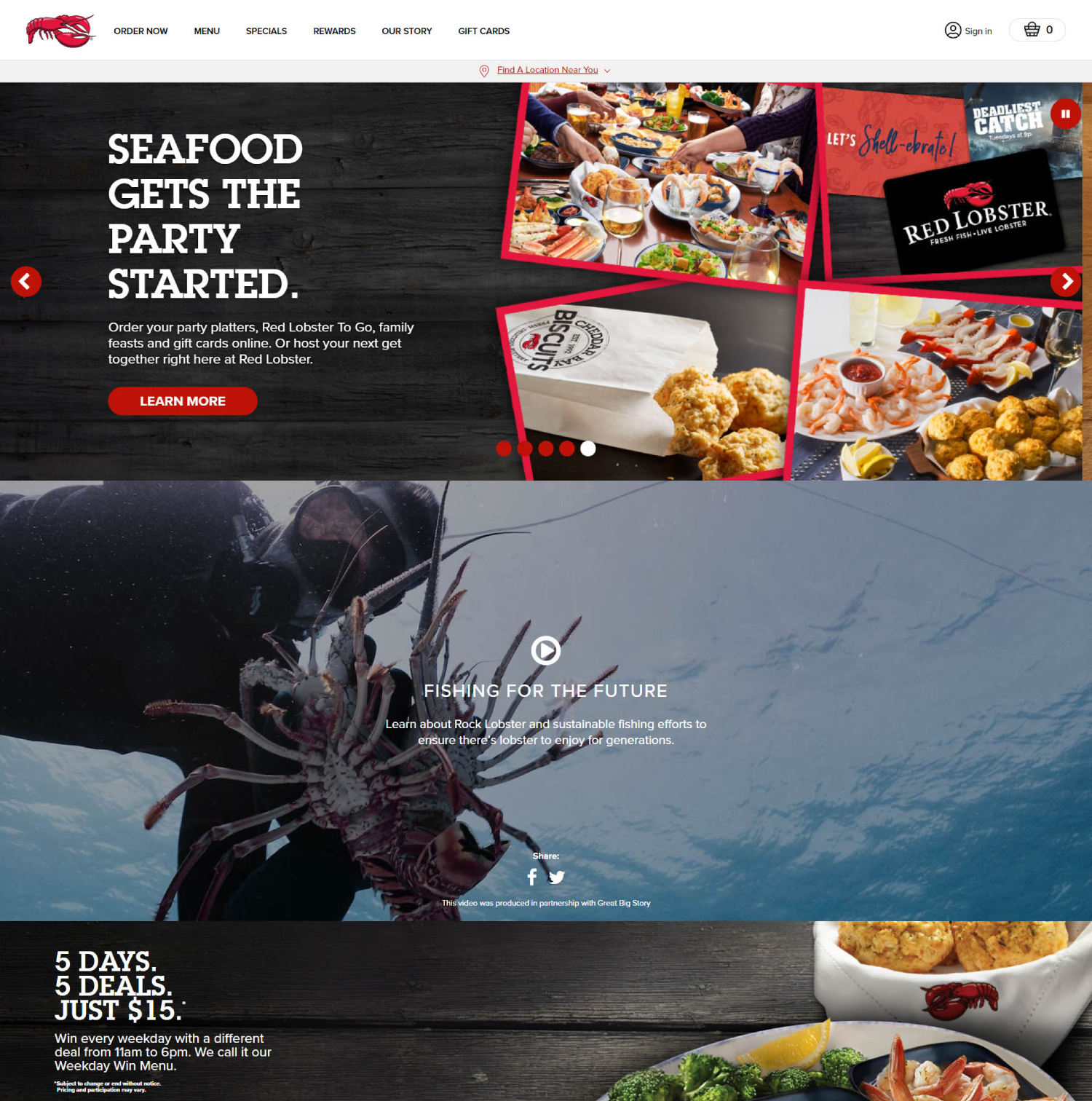 Previous Restaurant Website Design Sample