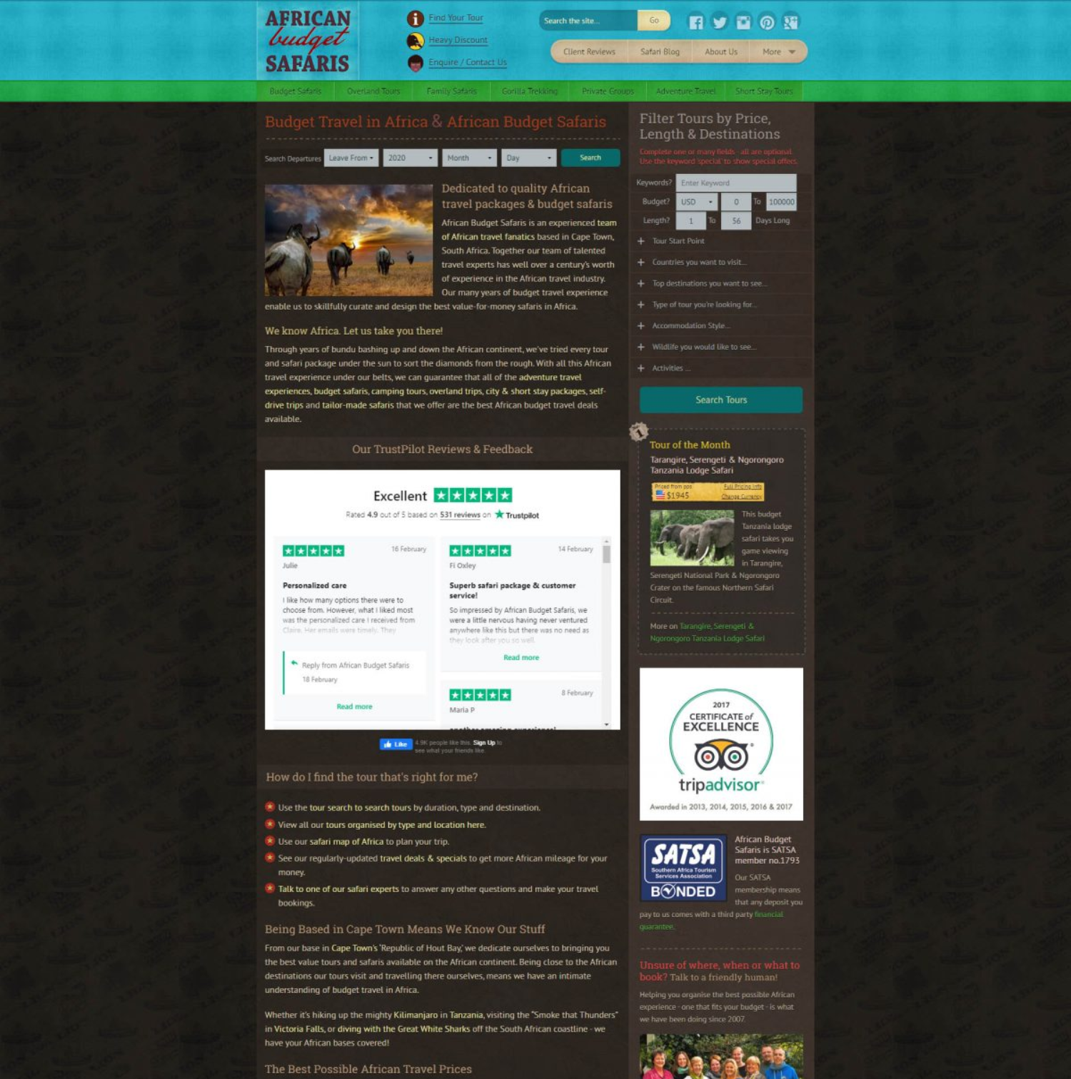 Previous Budget Travel Website Design Sample