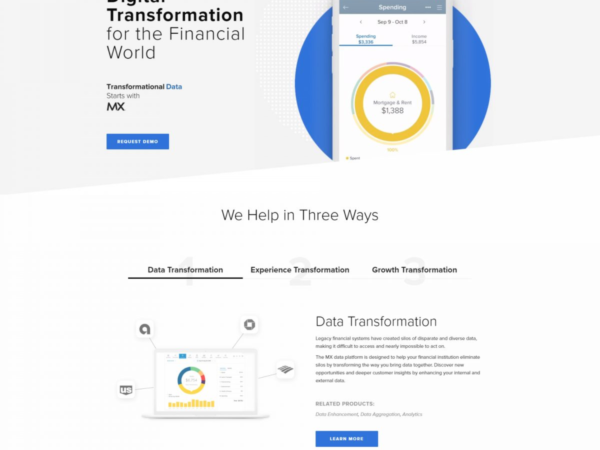 Previous Financial Technology Website Design Sample